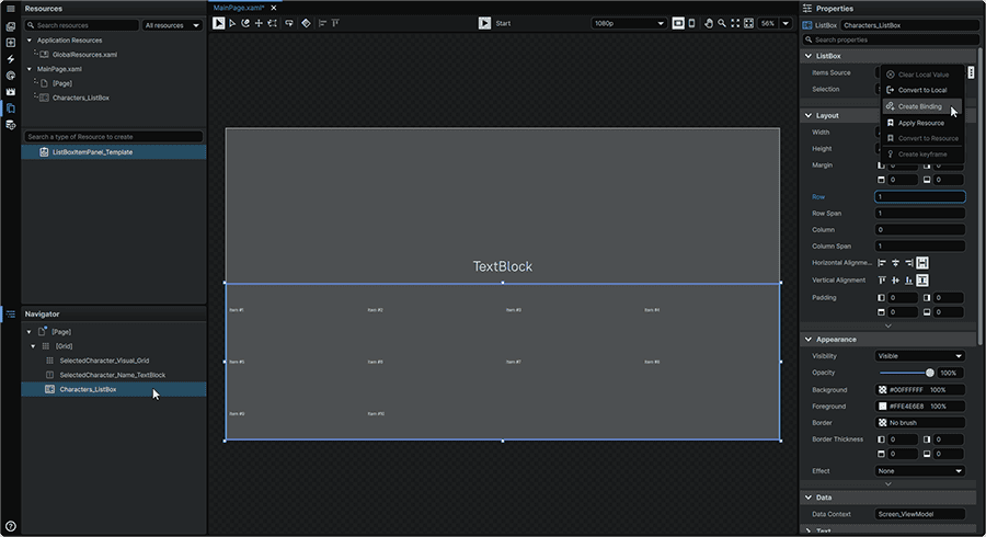 Tutorial_CharacterSelector_ListBoxItemsPanelTemplate_CreateBinding.png